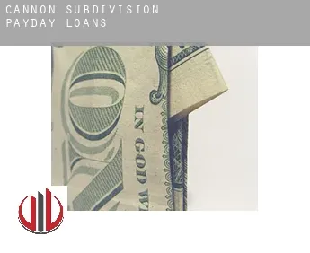 Cannon Subdivision  payday loans